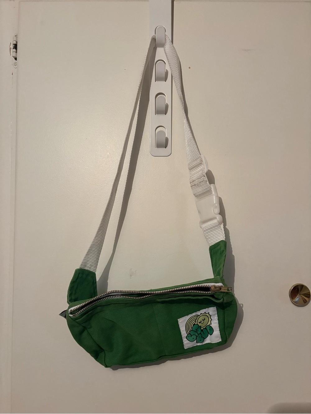 Big Bud Press Green Canvas Mini Crossbody with White Strap